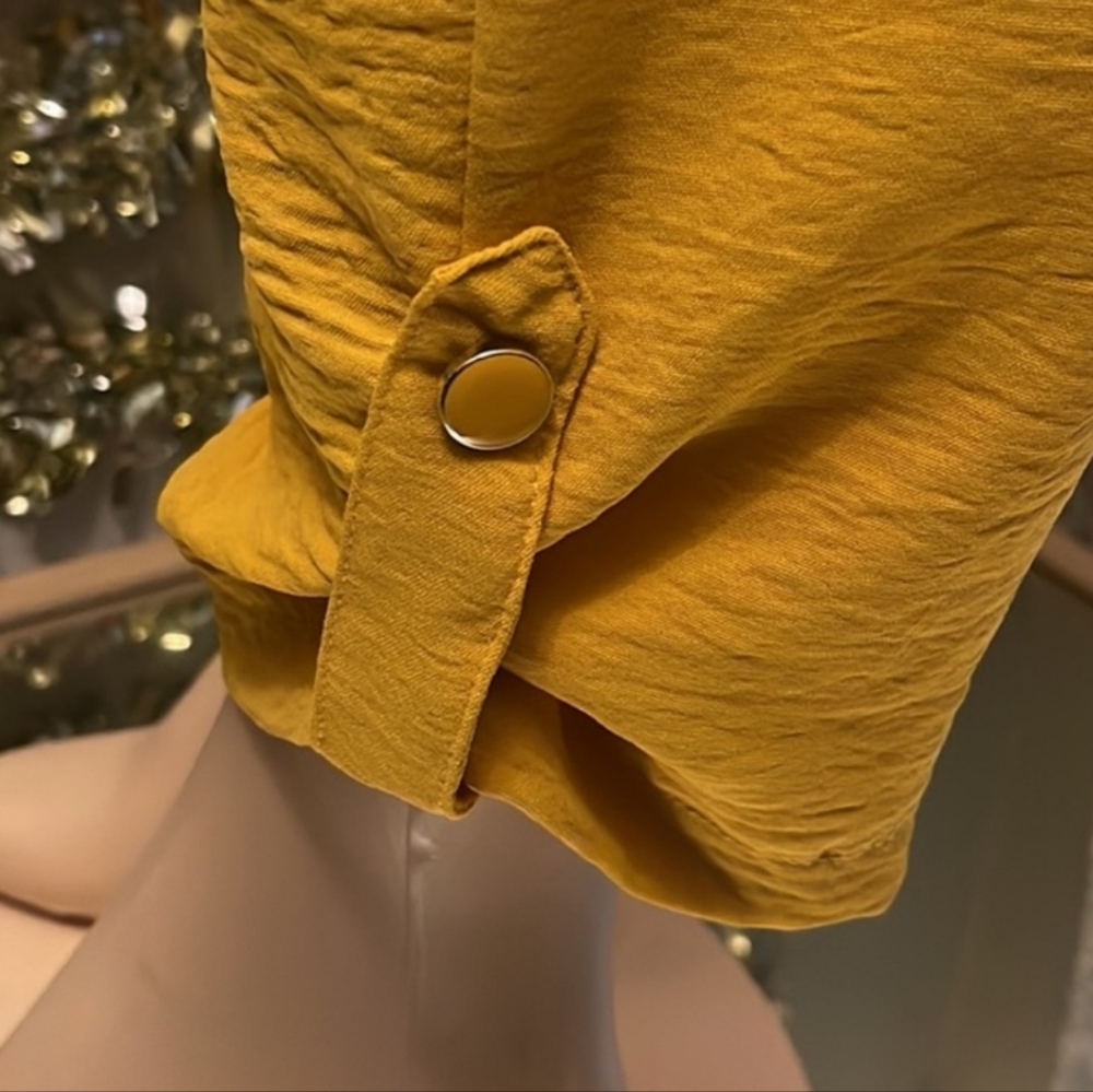 NYCC Pull On Adjustable Waist Button Detail Cargo Ankle Pants, XL, Yellow - Picture 13 of 14